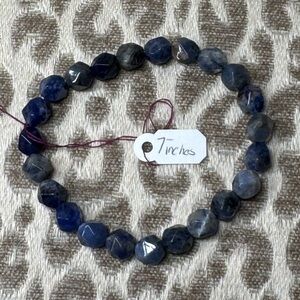 Blue Sodalite Natural Crystal Gemstone Stretch Bracelet -Balance And Calm-
